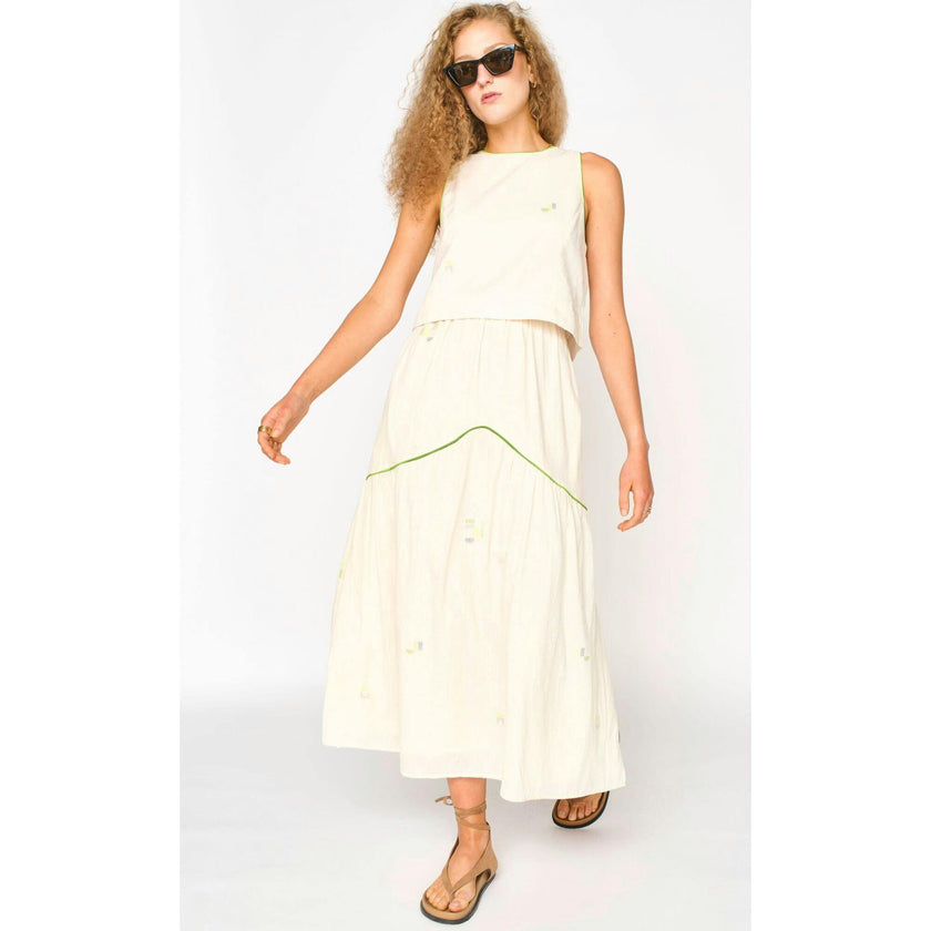Brighton Skirt in Lime Jamdani