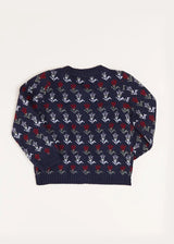 Floral Ruffle Bib Cardigan in Blue (2-10yrs)