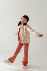 Girls Quilted Floral Bomber Jacket in Easton Diamond Rose