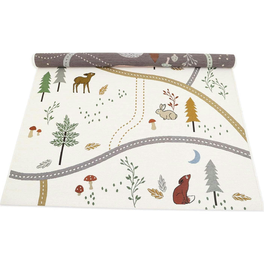 Flat Woven Graphic Print Rectangular Play Rug