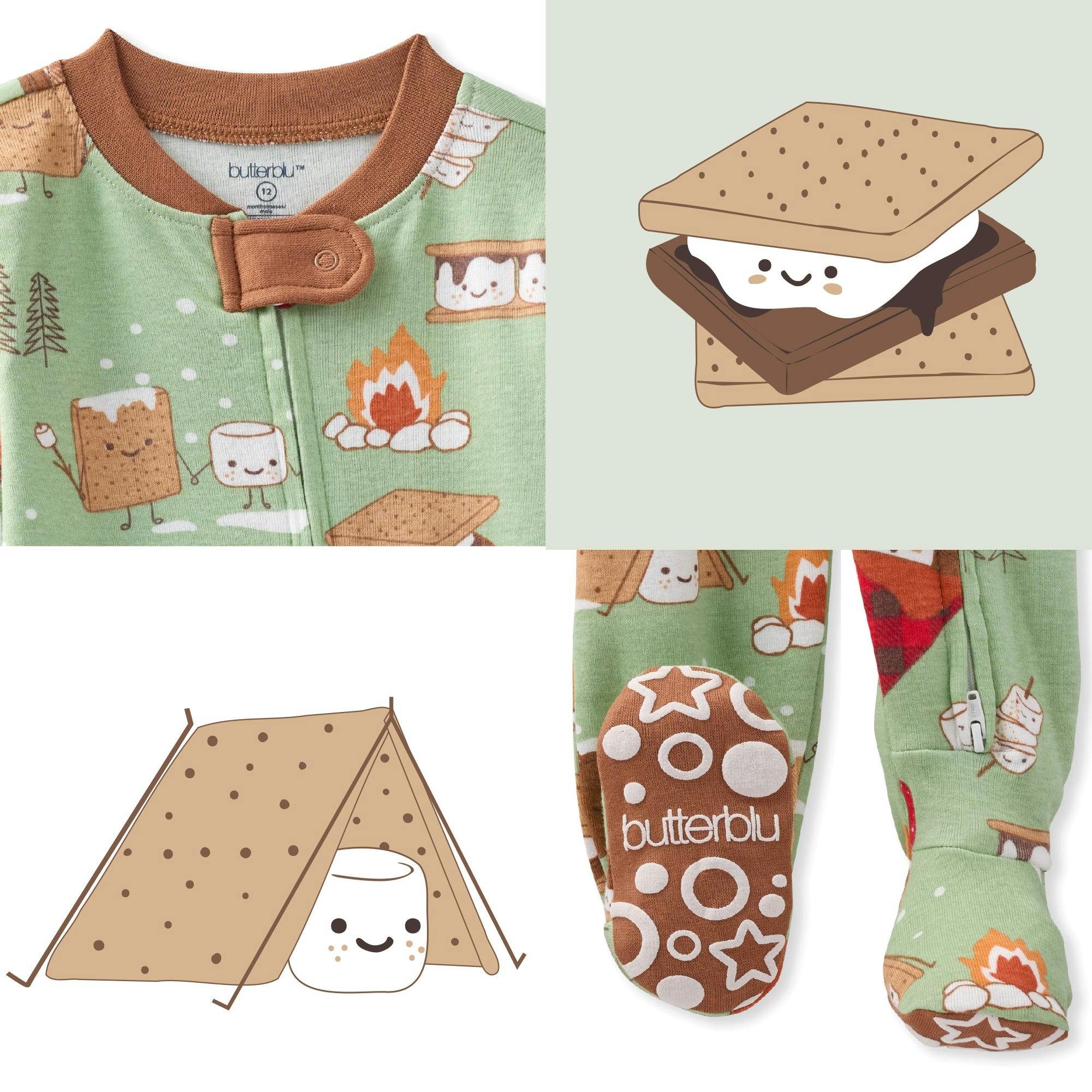 CRUZ Snug-fit Footed Baby Boys Pajamas