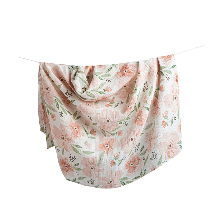 Parker Cotton Muslin Swaddle Blanket Set (Floral, Set of 2)