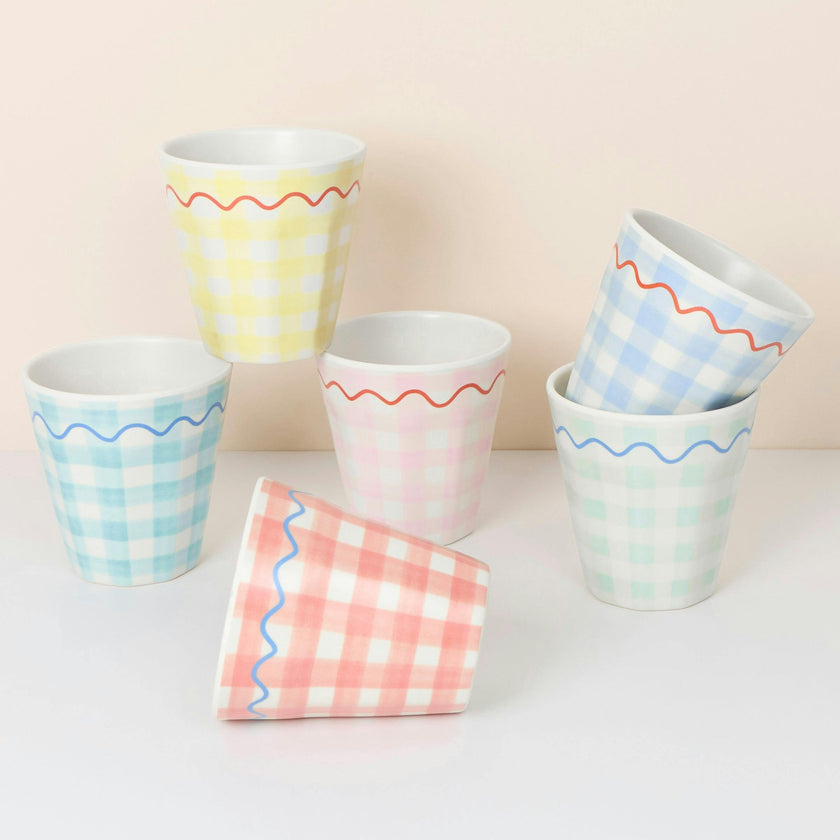 Gingham Reusable Cups
