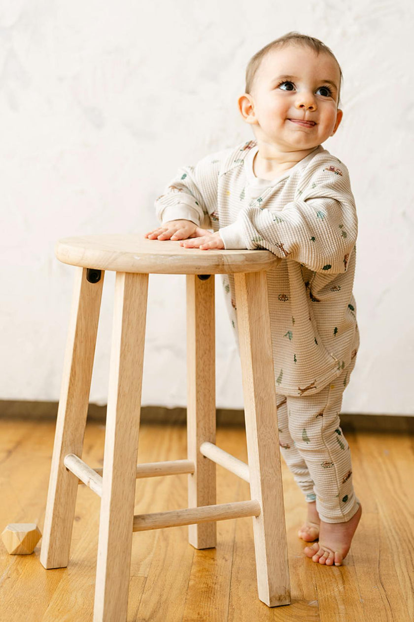 Organic Cotton Waffle Leggings in Camping