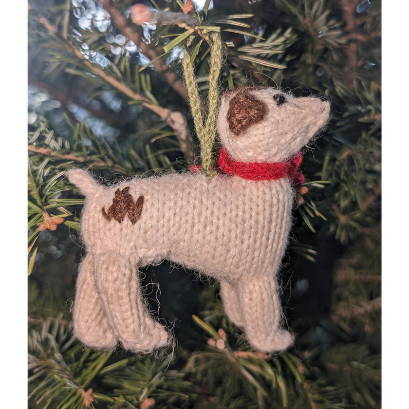 Jack Russell Terrier Dog Hand Knit Christmas Ornament