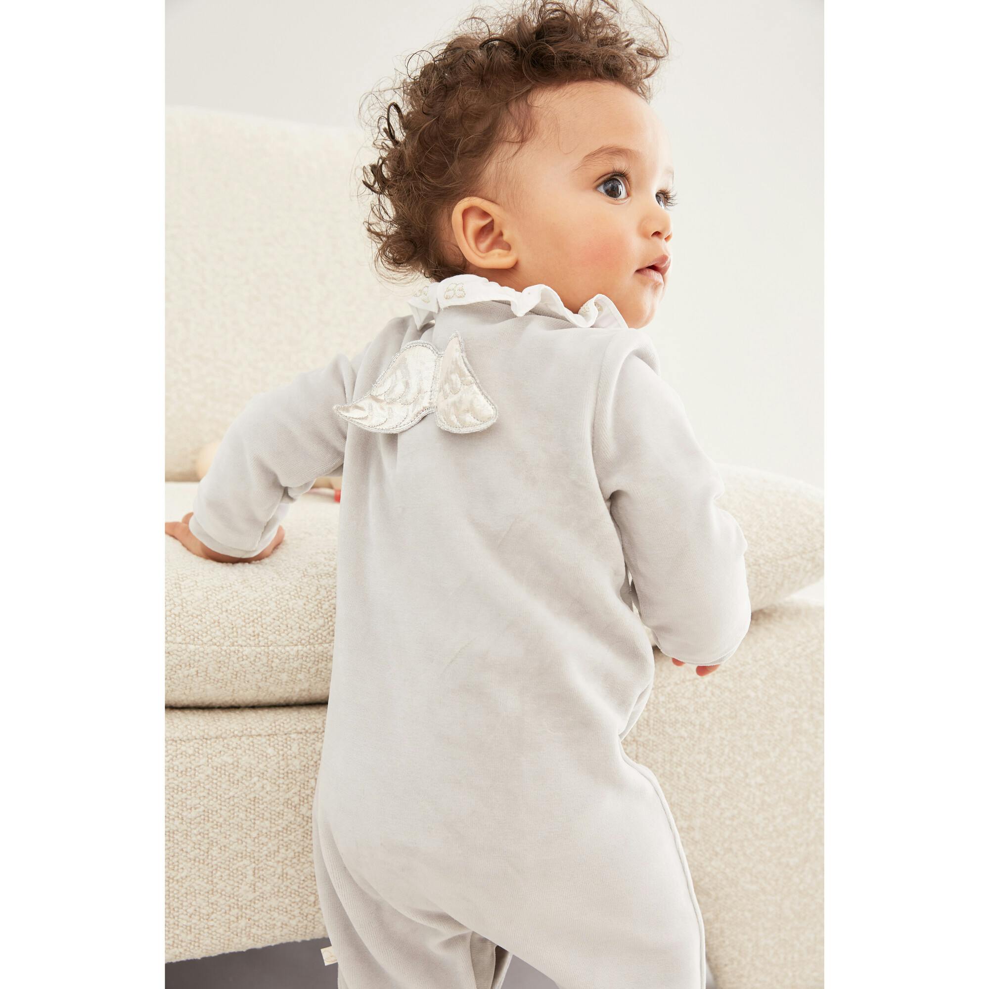 Velour Angel Wing™ Sleepsuit - Pink
