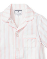 Kid's Twill Pajama Short Set in Pink Stripe