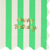 Stripe Happy Birthday Large Napkins