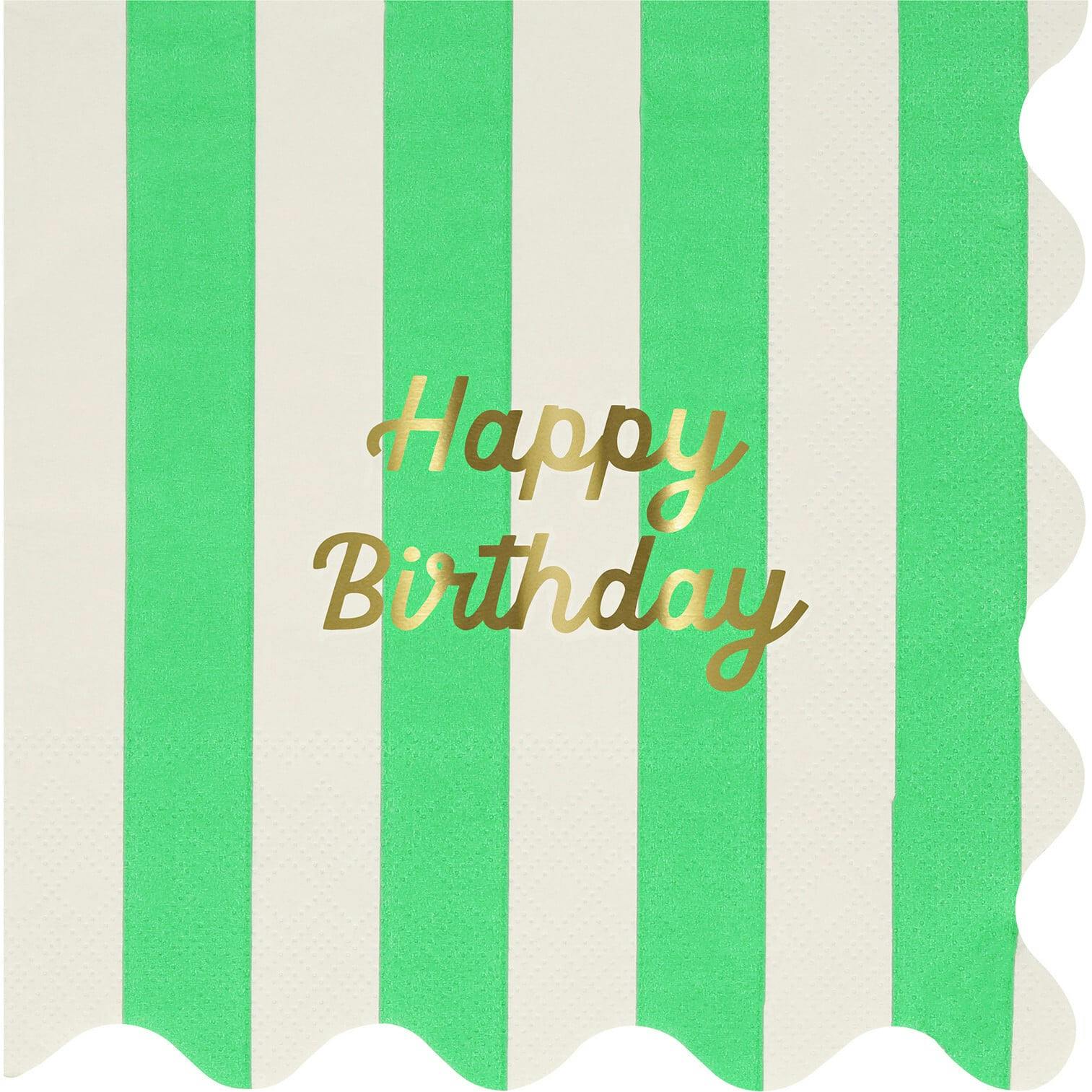 Stripe Happy Birthday Large Napkins