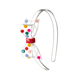 Rainbow Dots Big Bow Headband