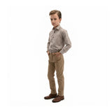 Beige Dandelion Print Dress Shirt