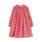 Girls Floral Print Smocked Long Sleeve Dress