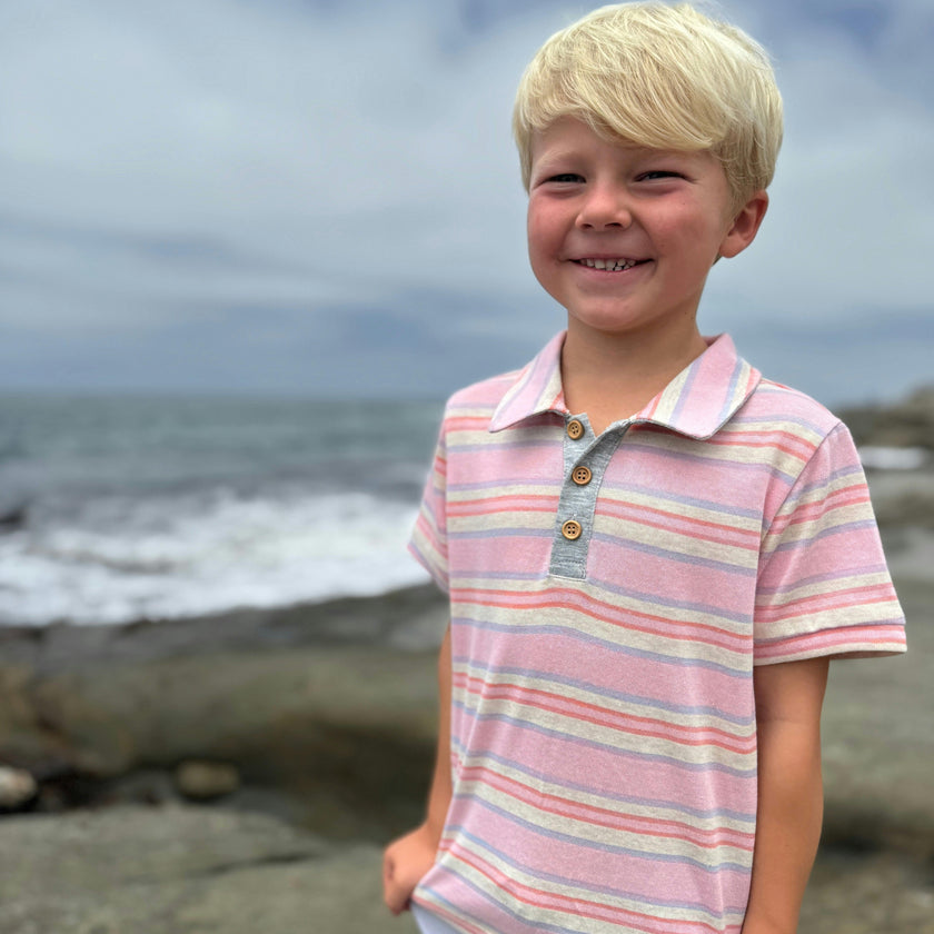 POLREATH Pink/Lilac Stripe Polo