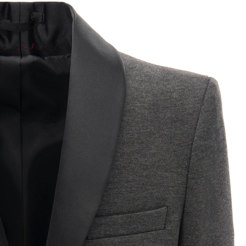 Gray Shawl Lapel Blazer