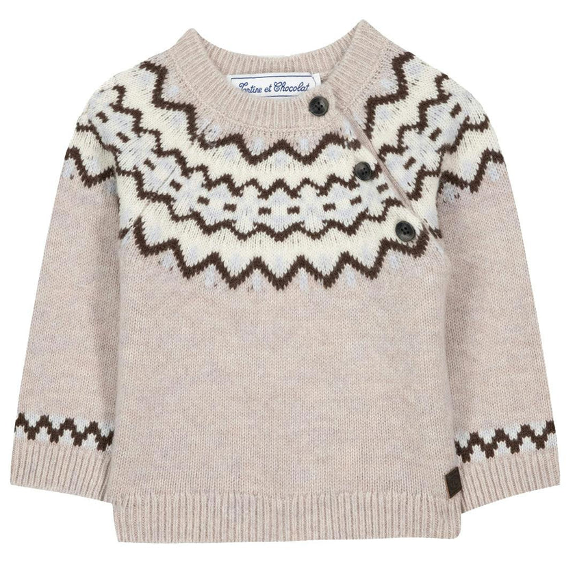 TARTINE ET CHOCOLAT Alpine Baby Sweater - Moka