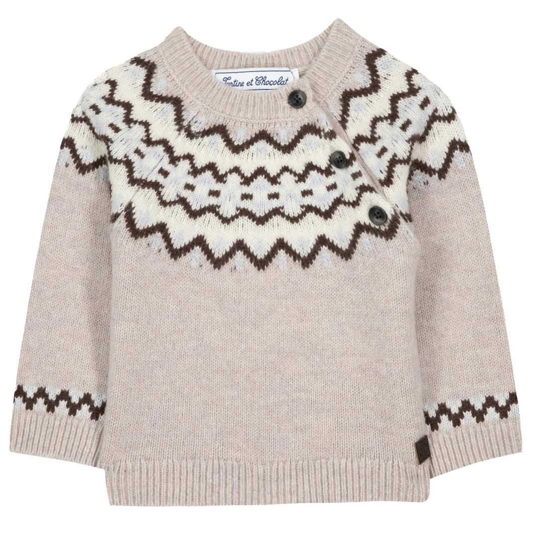 TARTINE ET CHOCOLAT Alpine Baby Sweater - Moka