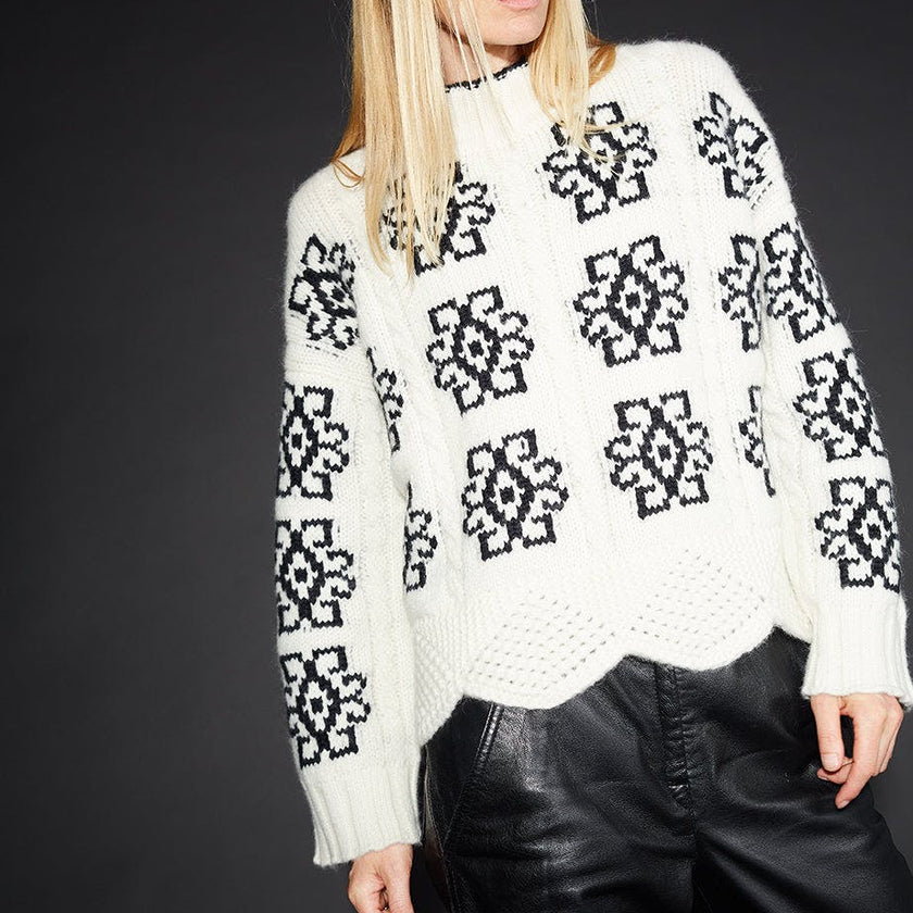 SIENNA SWEATER | IVORY + BLACK