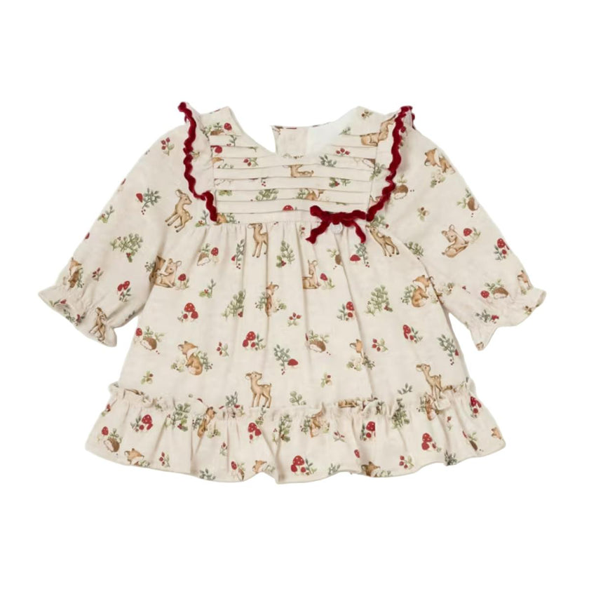 Newborn Girl Floral Ruffle Dress