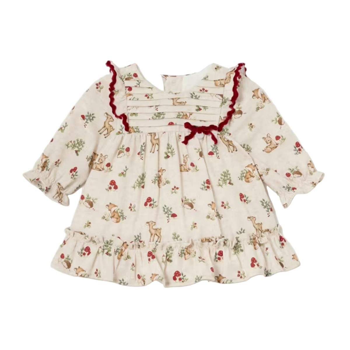 Newborn Girl Floral Ruffle Dress
