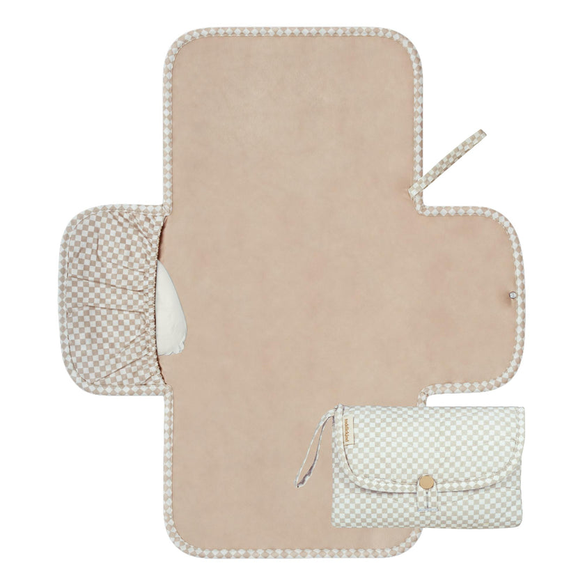 Portable Mini Maven Changing Clutch | Check, Oat | Toddlekind