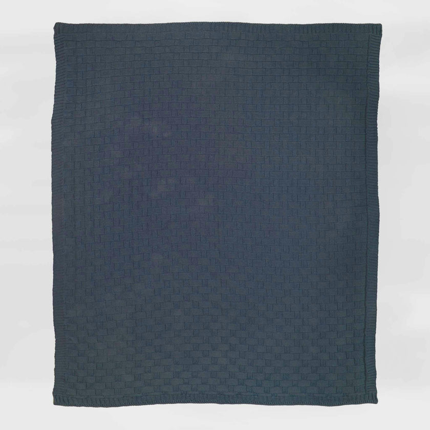 Textured Sustainable Knit Throw Blanket - Basketweave