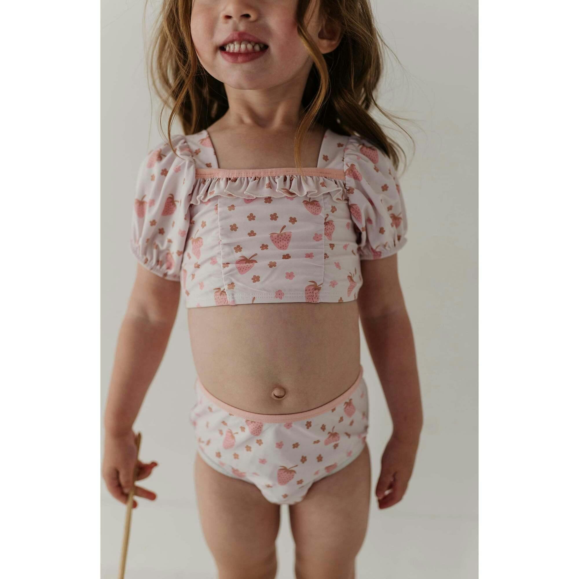 Girl's Puff Sleeve Swimsuit