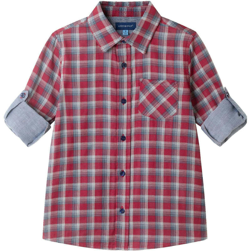 Kids Plaid Double-Facing Buttondown