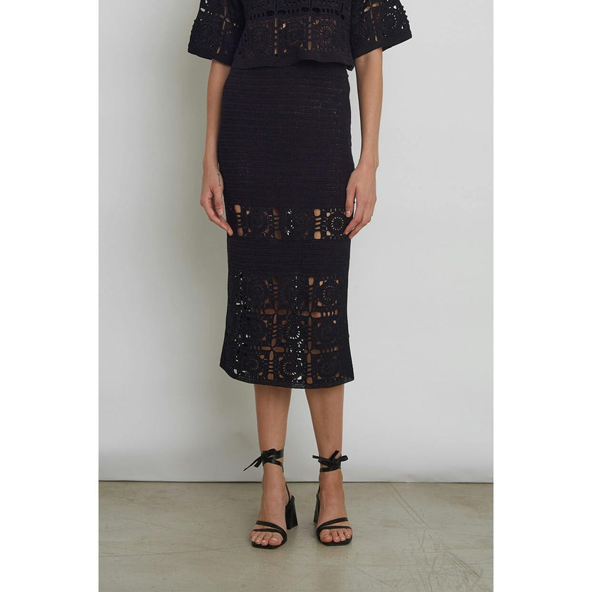 JANA CROCHET SKIRT | BLACK