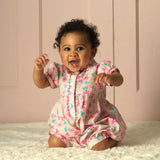 Bow Button-Front Babysuit