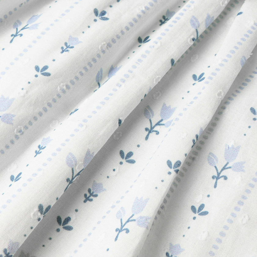 Organic Hair Bow Clip - Blue Vines