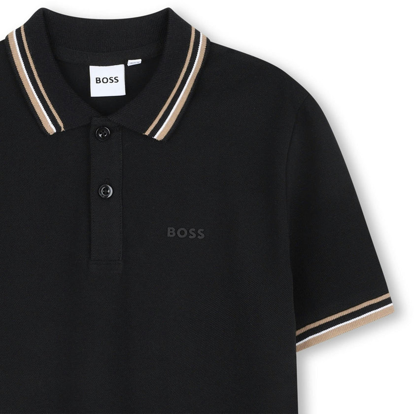 Black Short Sleeve Polo