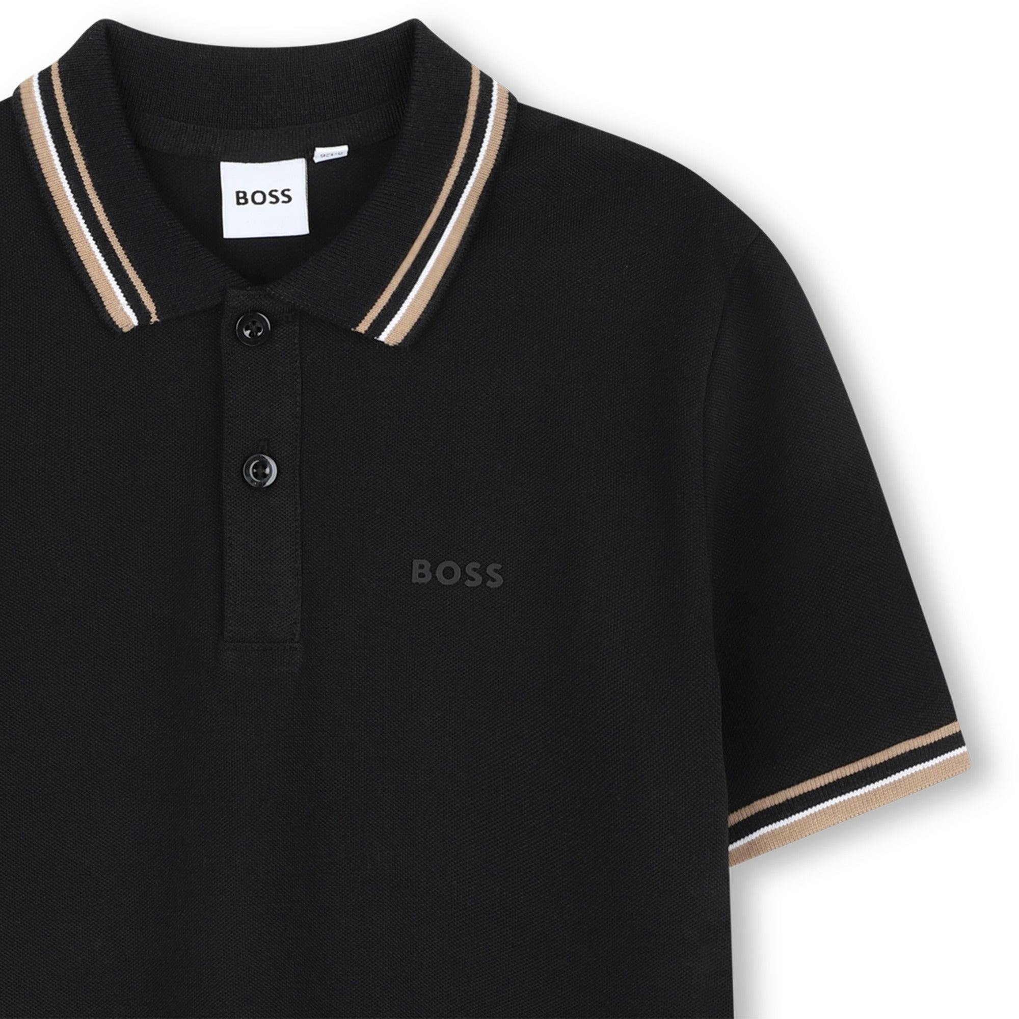 Black Short Sleeve Polo