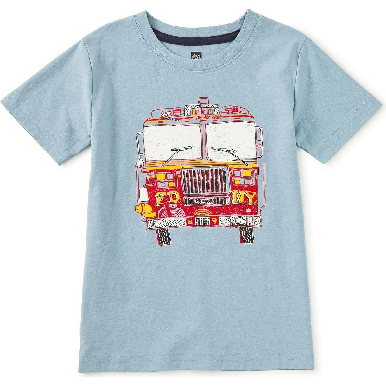 Fire Truck Graphic Tee, Blue