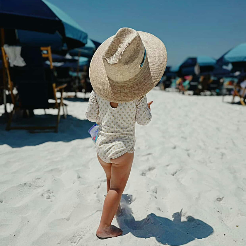 Mommy & Me Sun Hat Set - Hollyhock & Petunia - Long Olive Green Grosgrain Ribbon