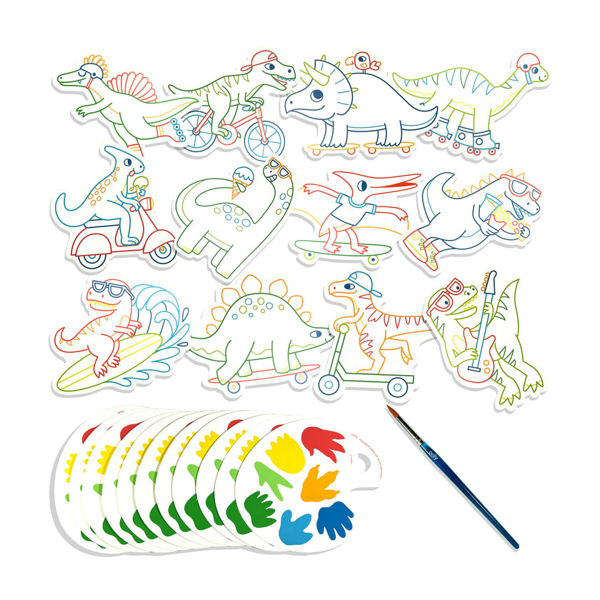 Playful Painters Easy Watercolor Painting Kit - Chills & Thrills Dinos