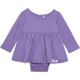 Long Sleeve Bubble Romper in Purple