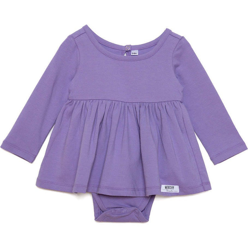 Long Sleeve Bubble Romper in Purple
