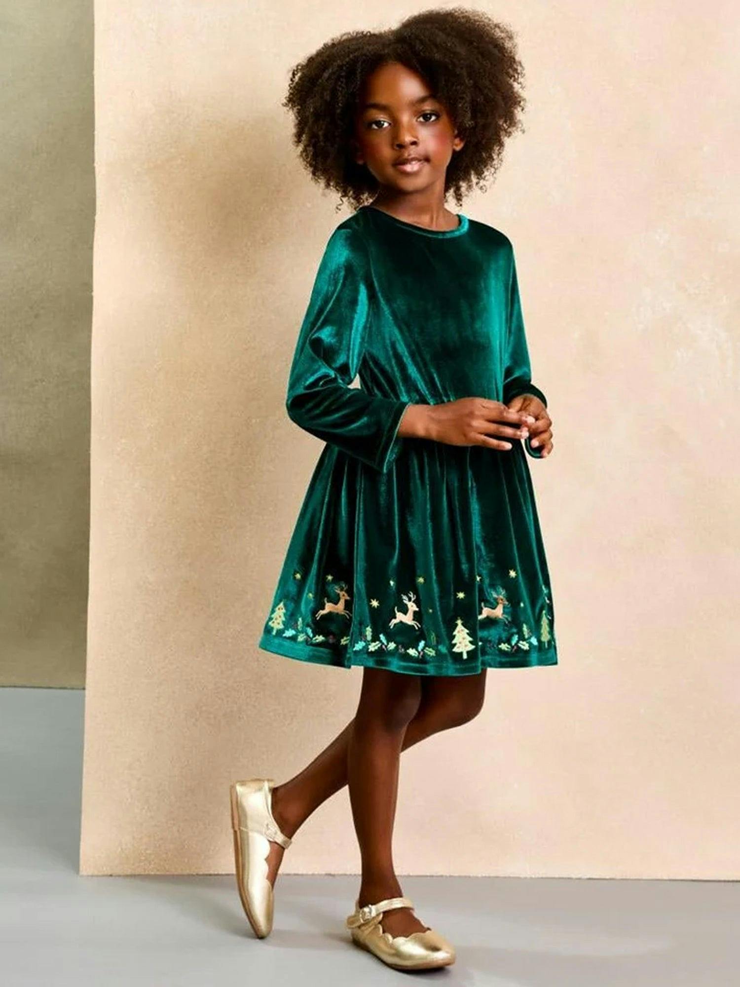 Green Holiday Dress for Girls