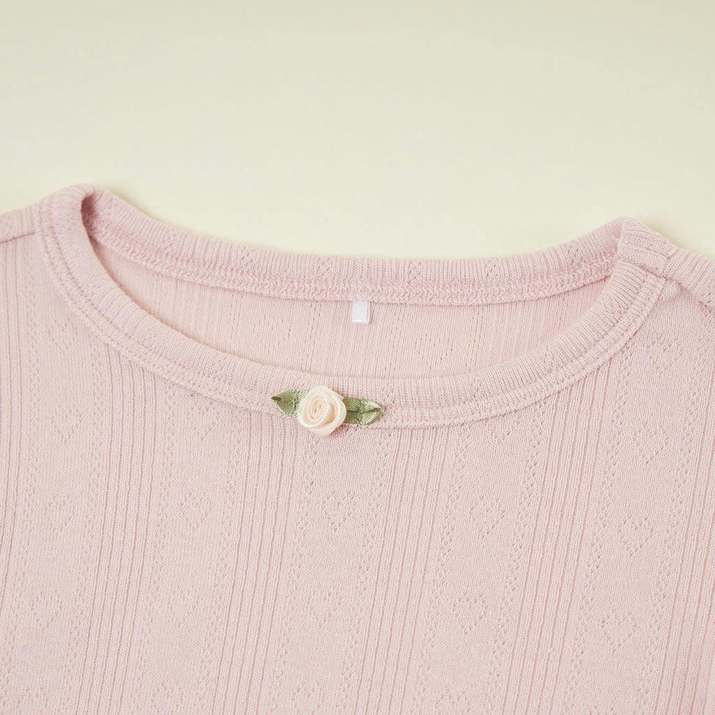 Icing Pink Pointelle Rosette Classic Pajama Set