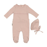 Embroidered Yoke Footie and Beanie Set