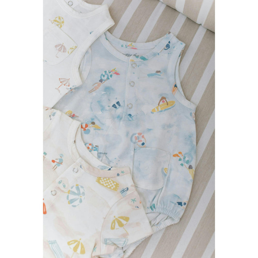 Print Sleeveless Billowy Fit One-Piece, Multi
