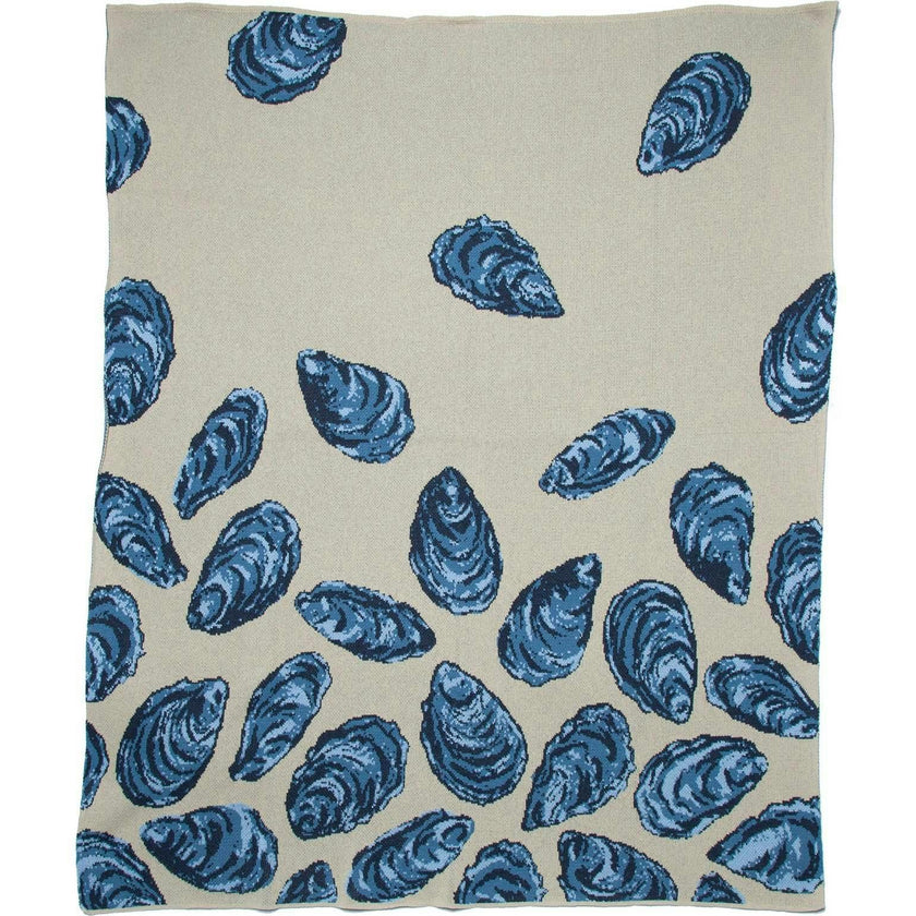 Cotton Sustainable Knit Throw Blanket | Coastal - Oyster