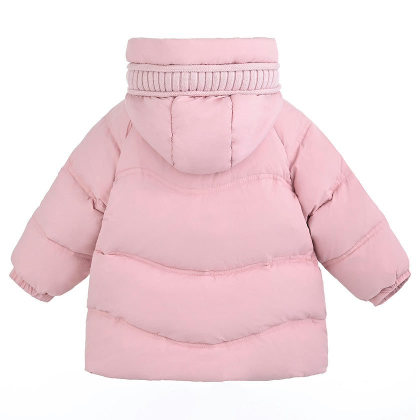 Light Pink Pom-Pom Puffer Jacket