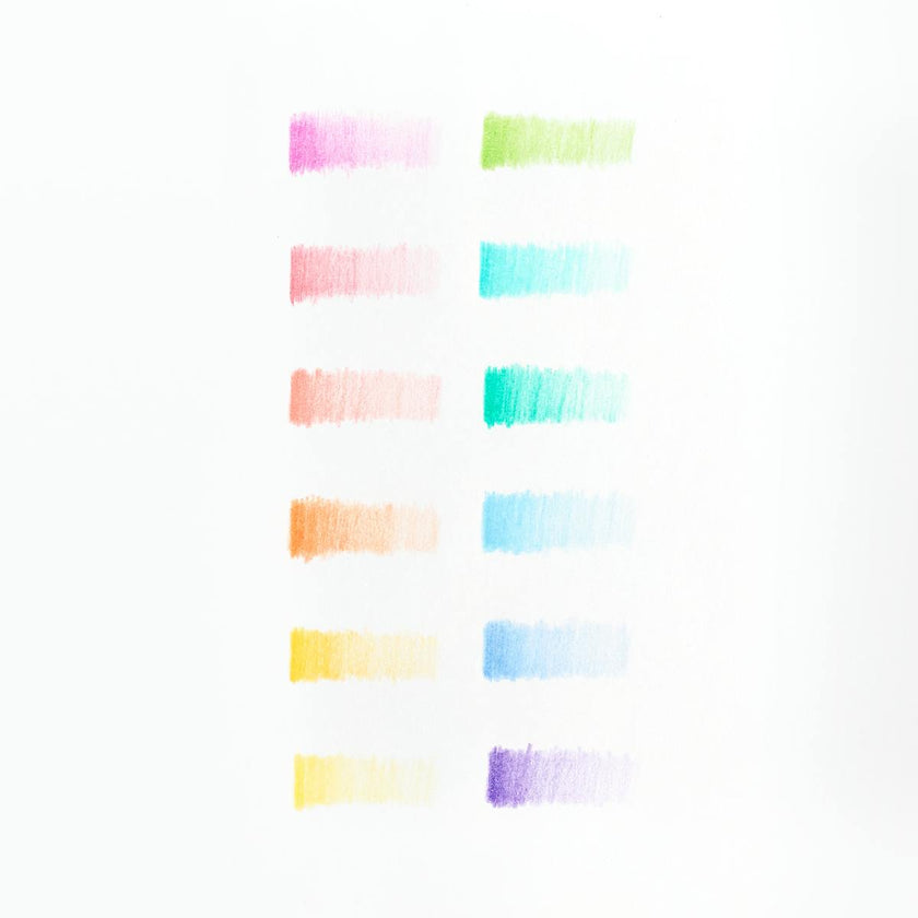 Pastel Hues Colored Pencils - Set of 12