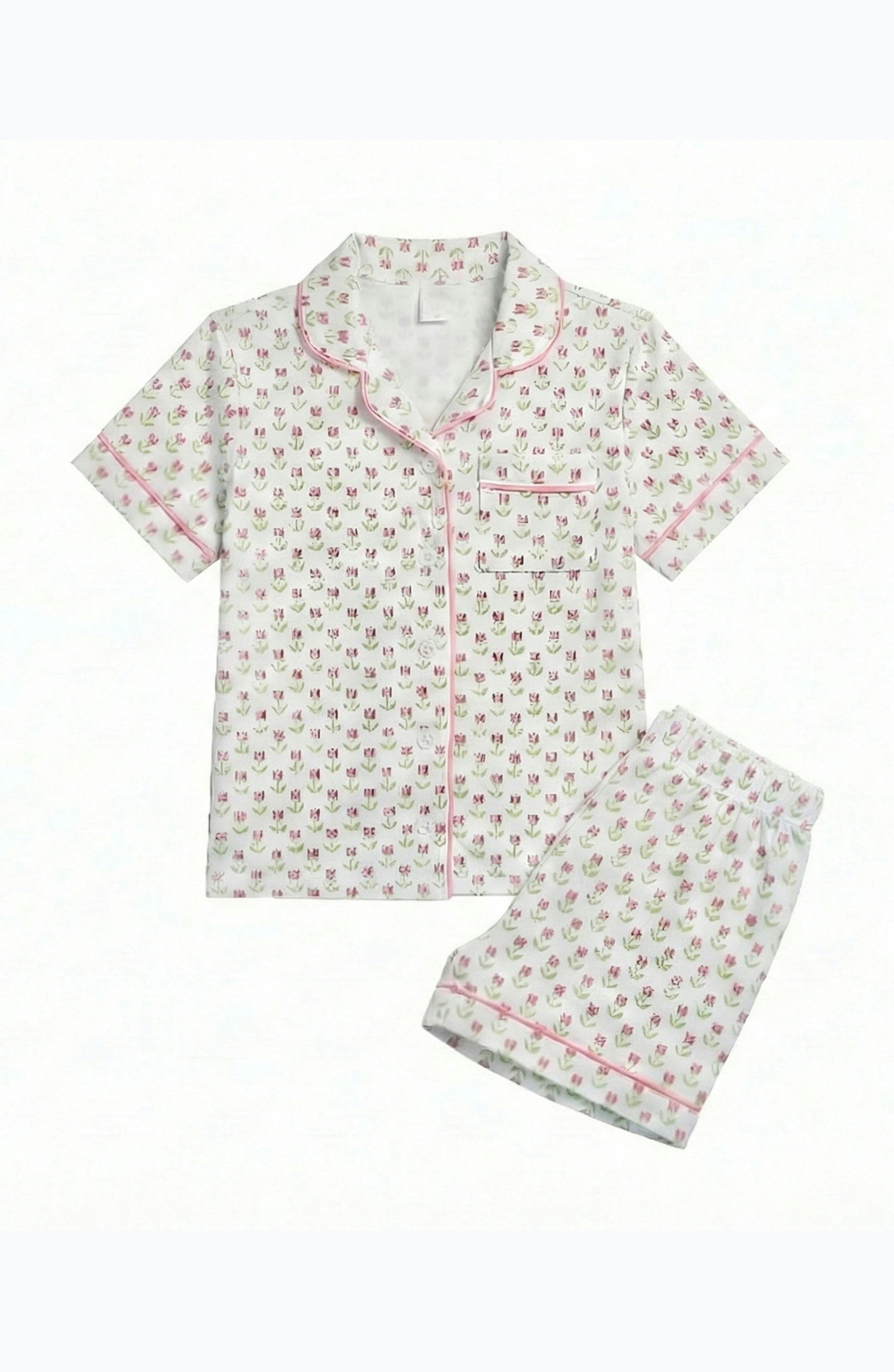 Tulip Print Jersey Short Sleeve PJ Set