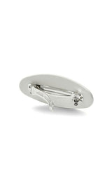 Jumbo Oval Barrette in White Matte