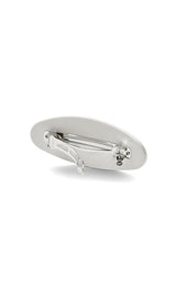 Jumbo Oval Barrette in White Matte