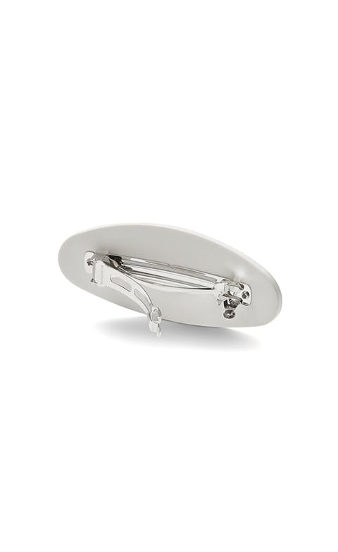 Jumbo Oval Barrette in White Matte