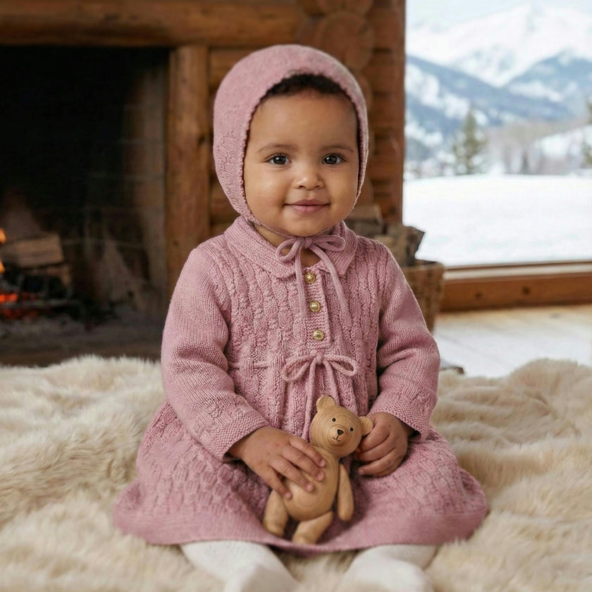 The Aspen Cashmere Baby Bonnet | Rose
