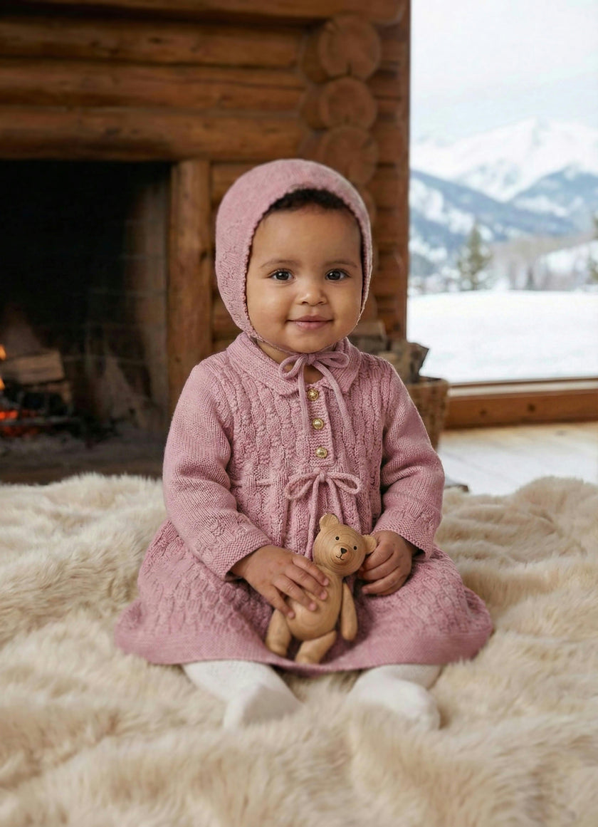 The Aspen Cashmere Baby Bonnet | Rose